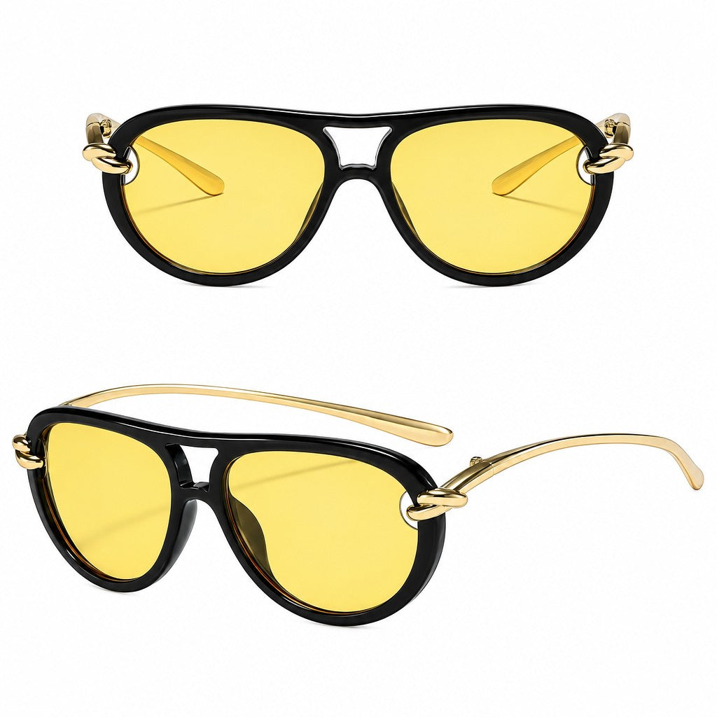Classy Amber Oval Sunglasses