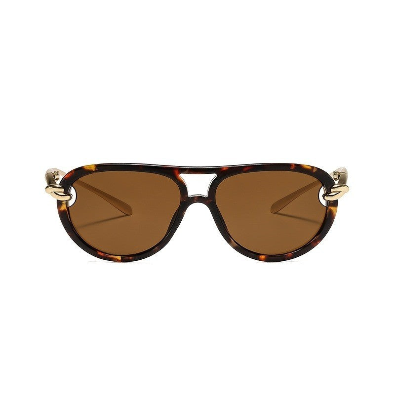 Classy Amber Oval Sunglasses
