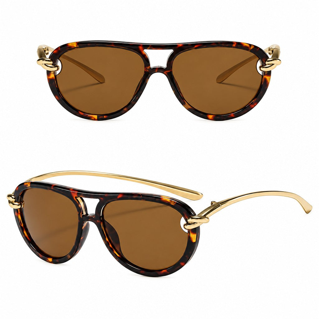 Classy Amber Oval Sunglasses