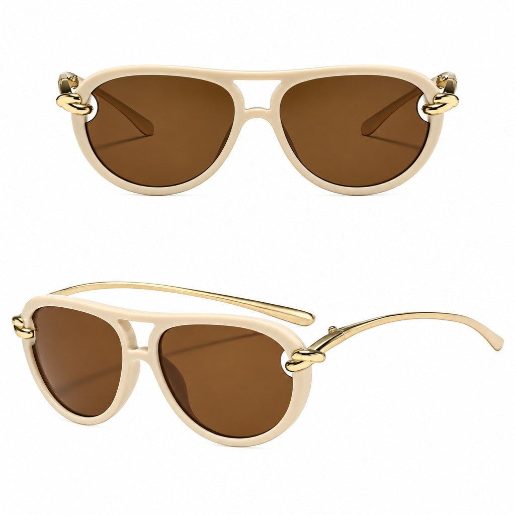 Classy Amber Oval Sunglasses