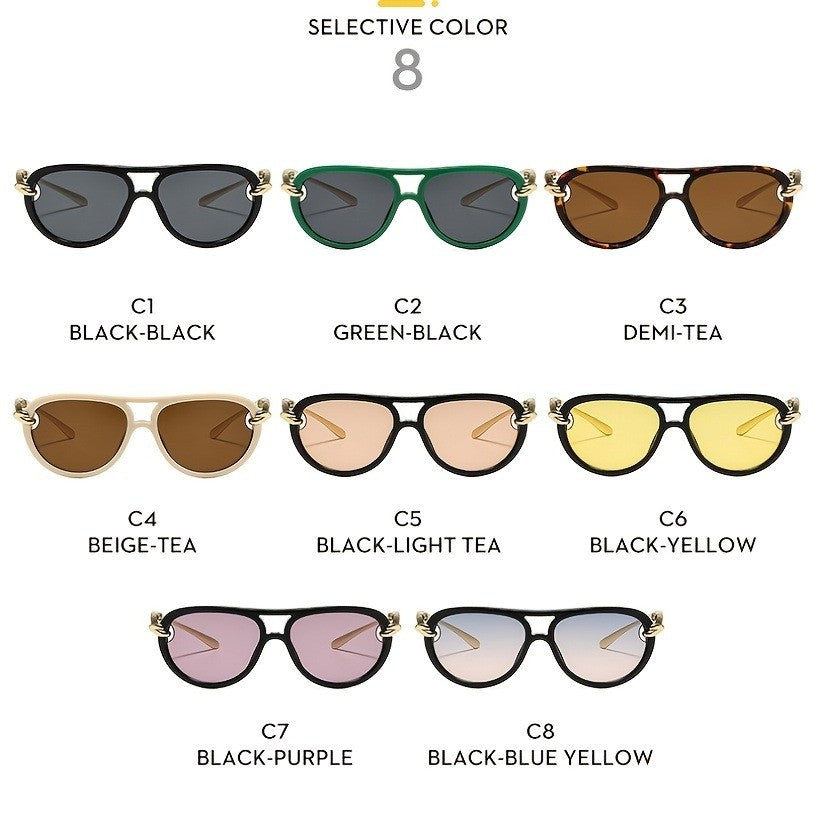 Classy Amber Oval Sunglasses