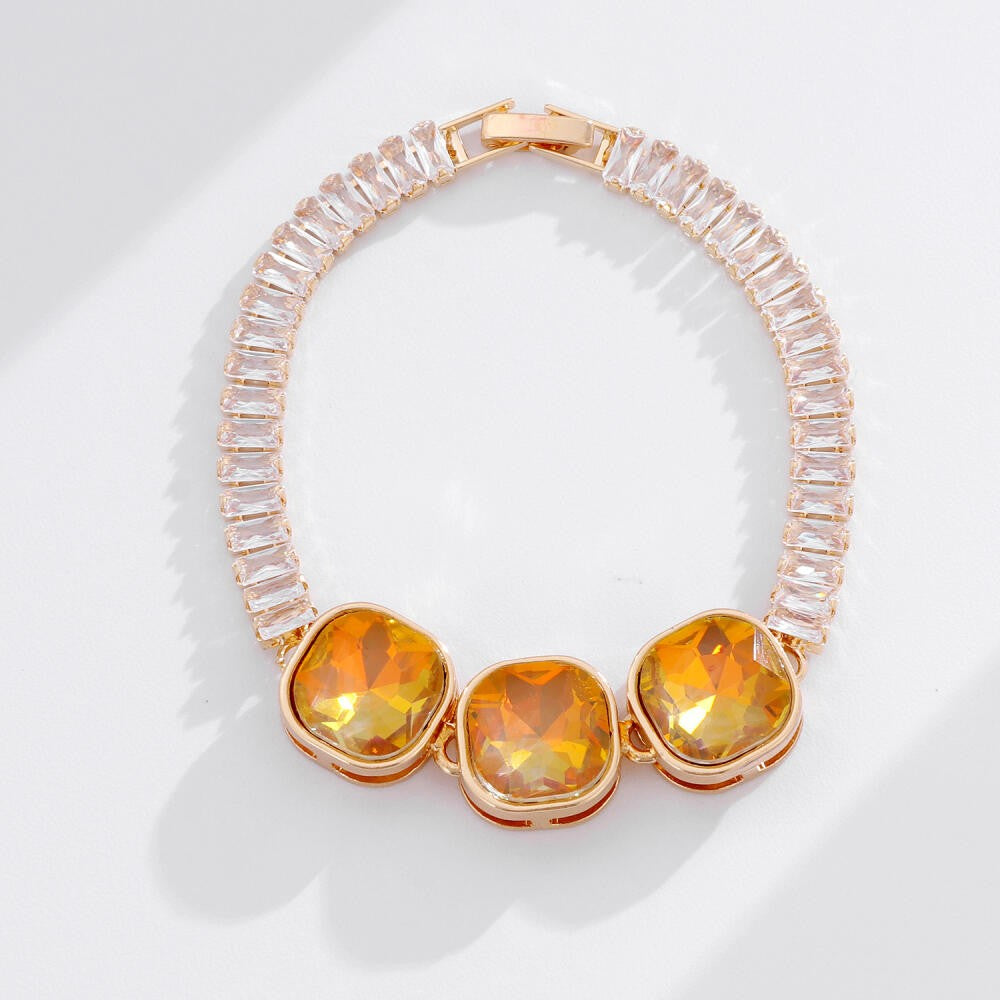 Dainty Iridescent Square Zirconia Bracelet