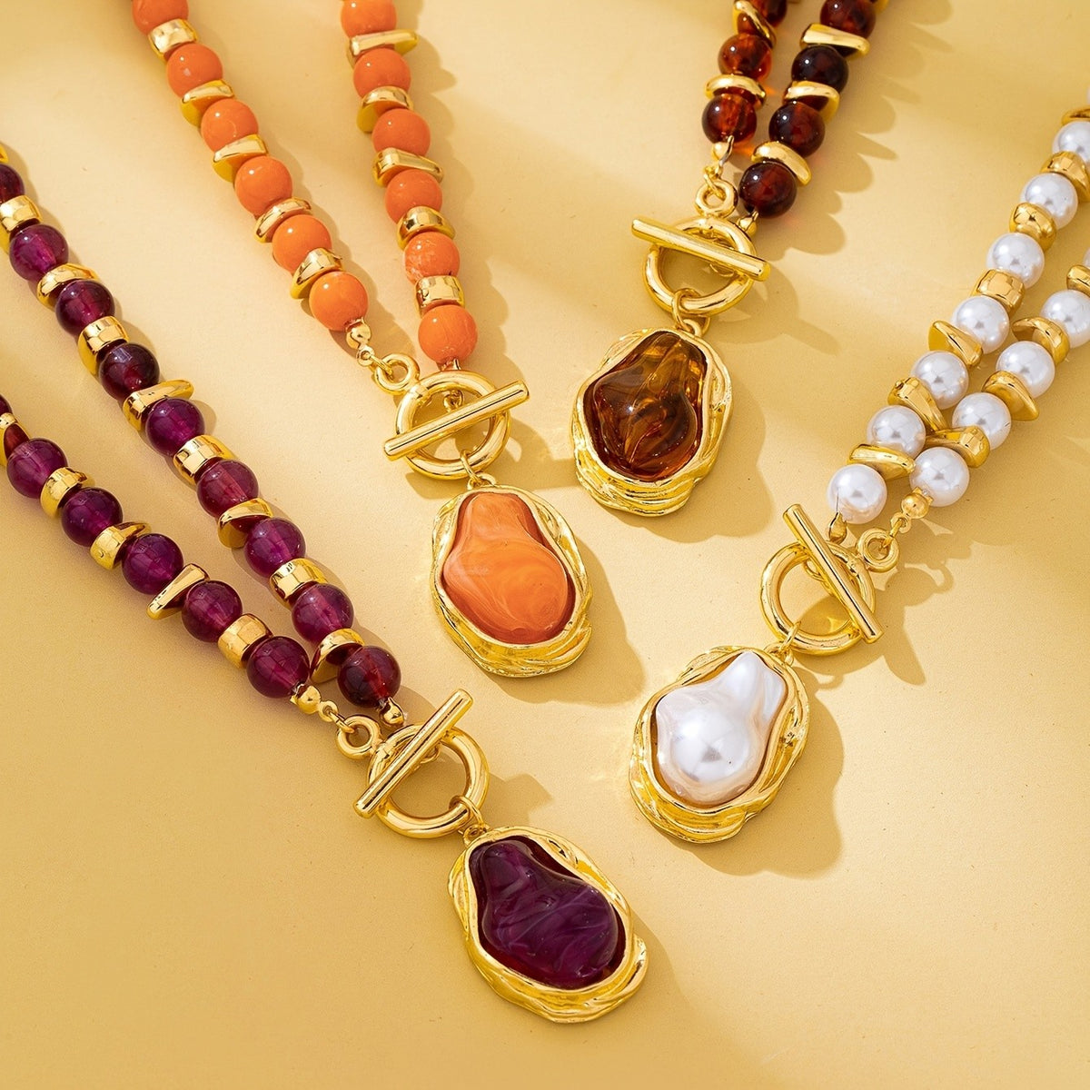 Elegant Multi-Strand Acrylic Bead Necklace