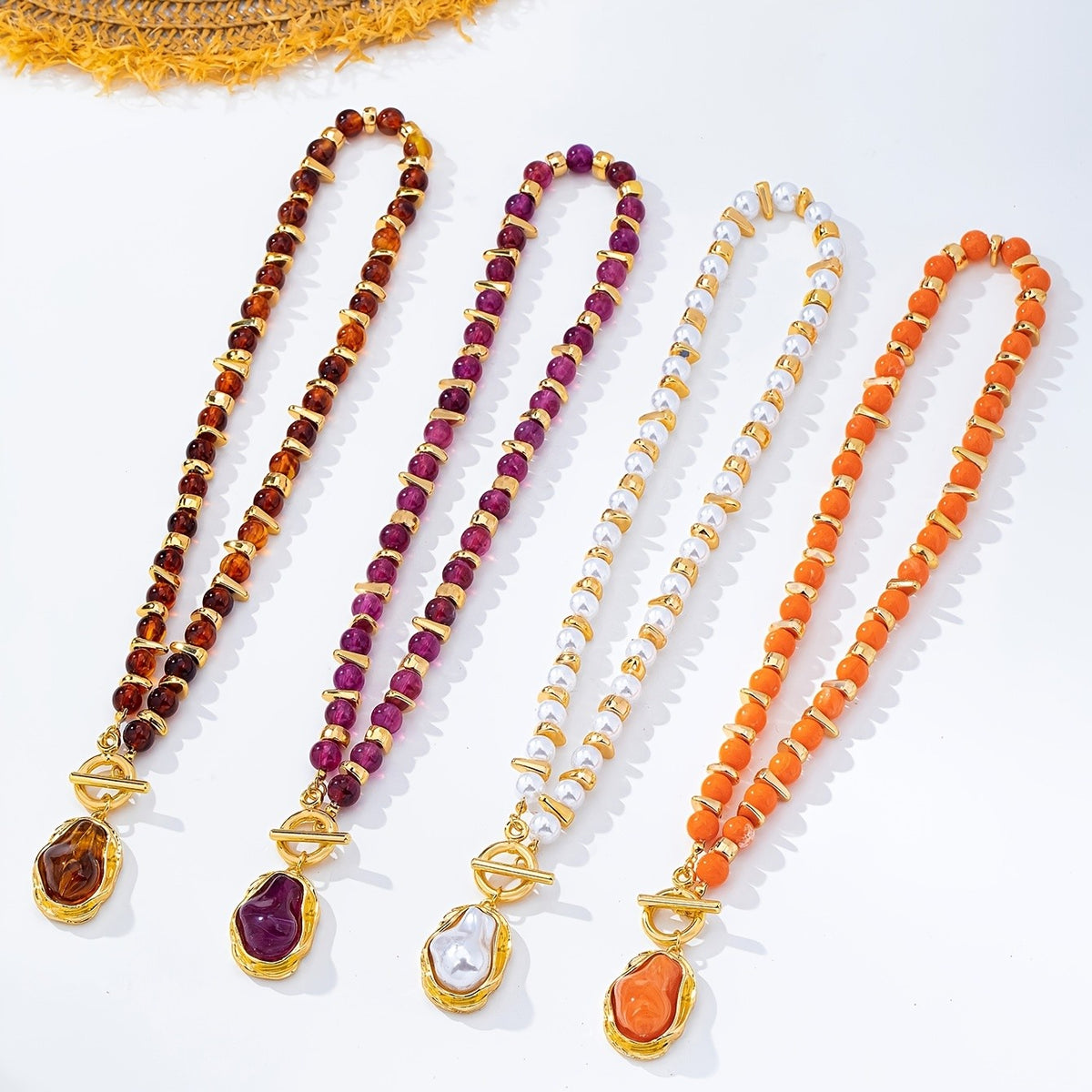 Elegant Multi-Strand Acrylic Bead Necklace