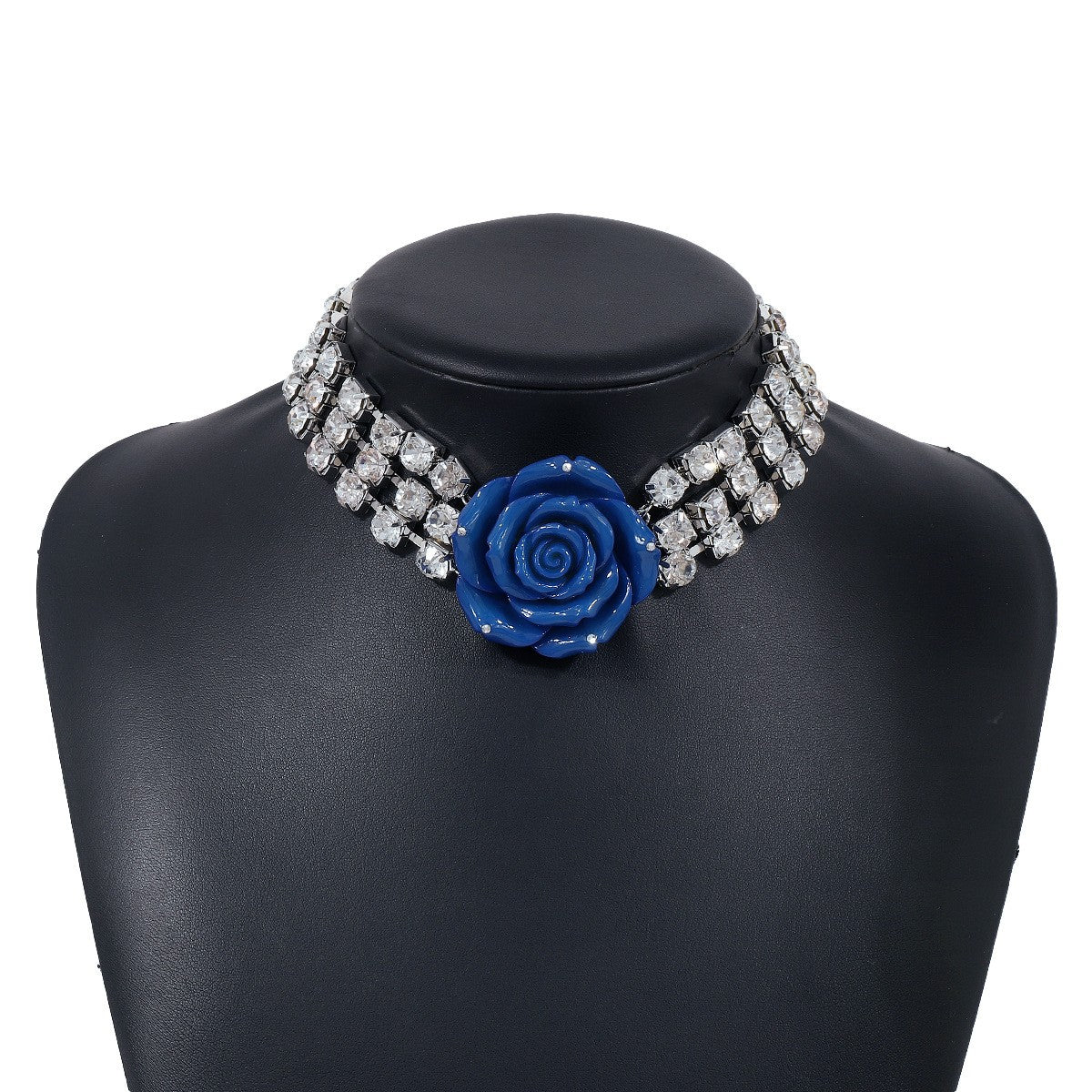 Elegant Multi-Row Rose Choker Necklace