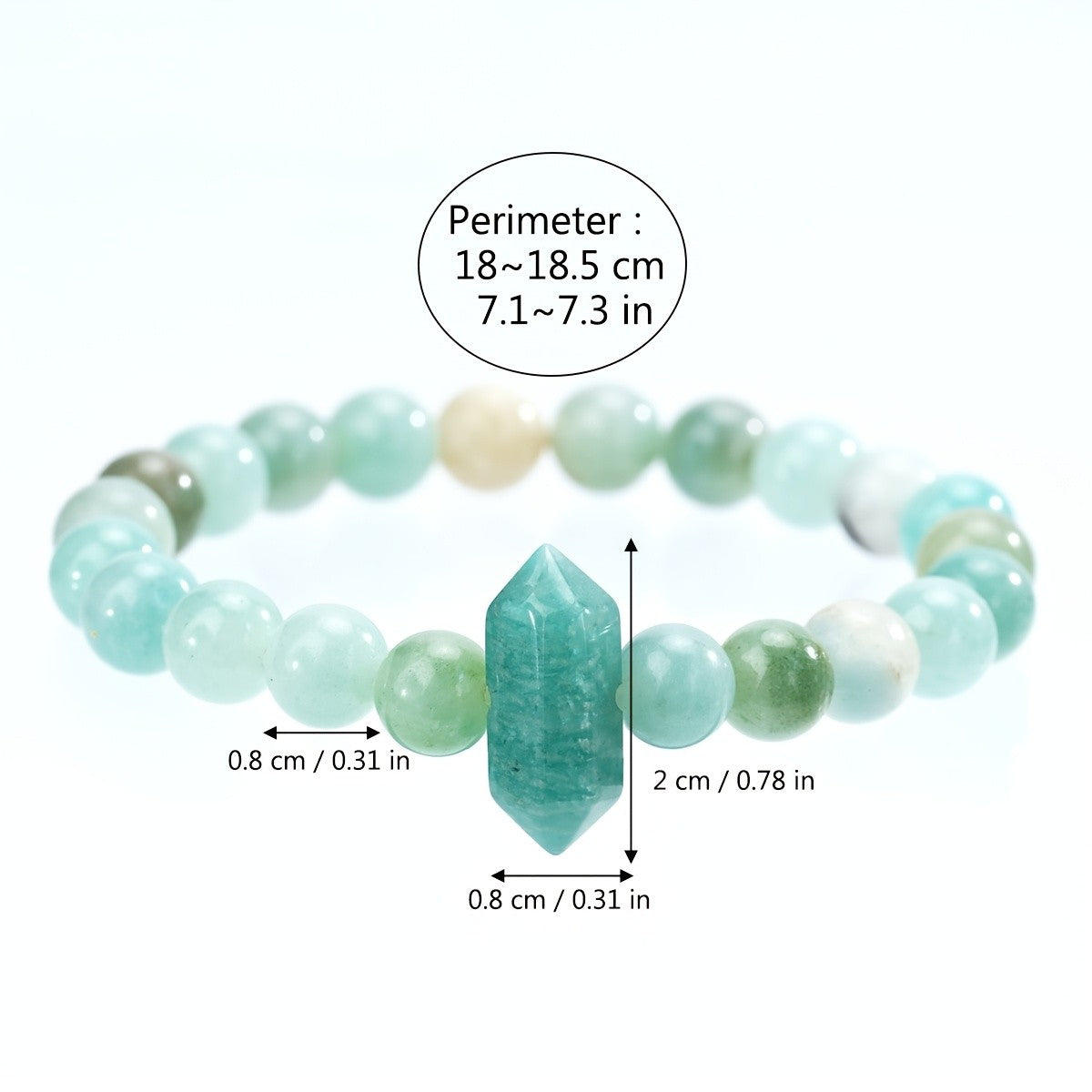 Boho Natural Amazonite Hexagonal Bead Bracelet