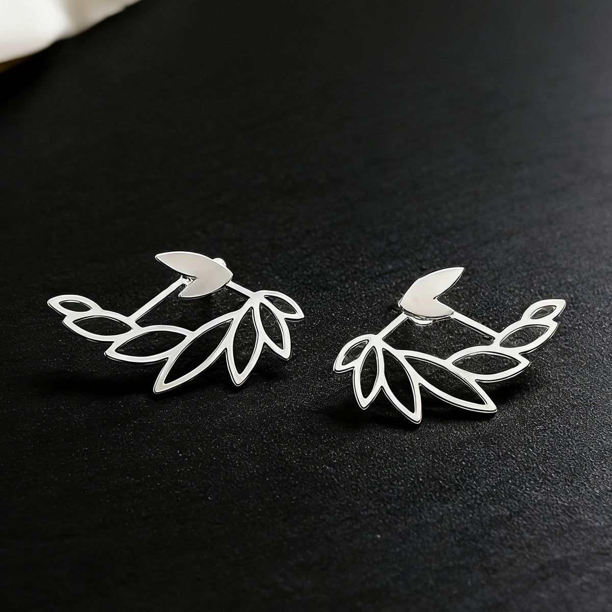 Elegant Hollow Leaf Stud Earrings