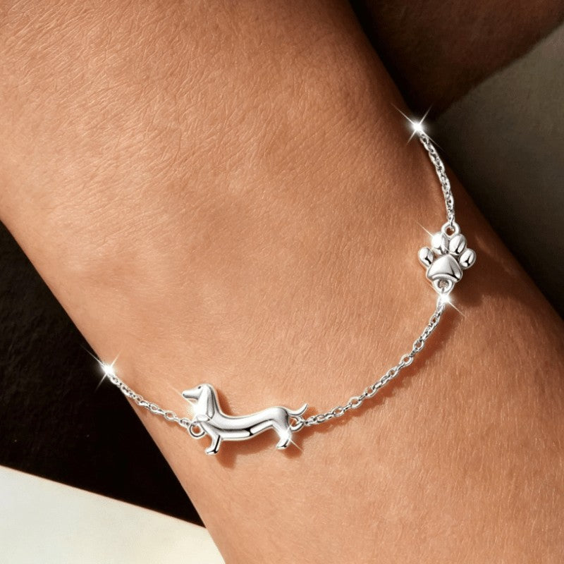 Dainty Dachshund Paw Bracelet