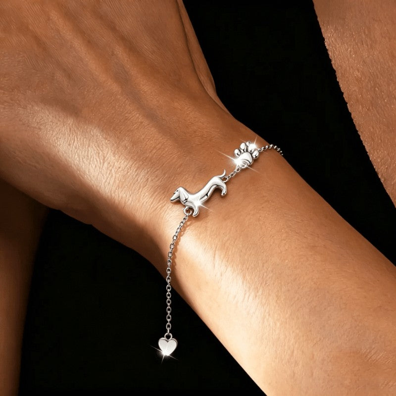 Dainty Dachshund Paw Bracelet