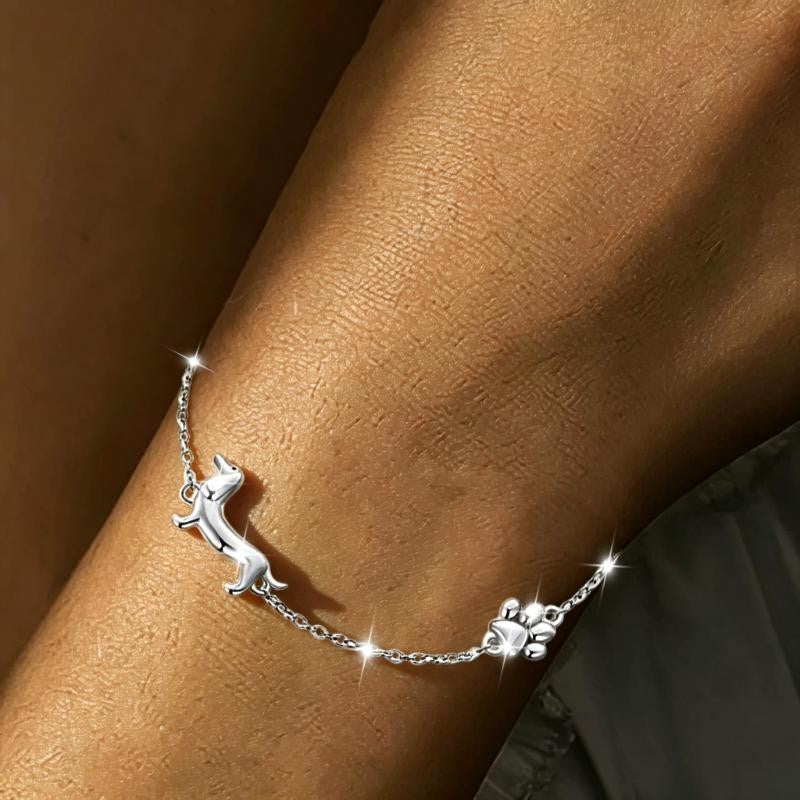 Dainty Dachshund Paw Bracelet