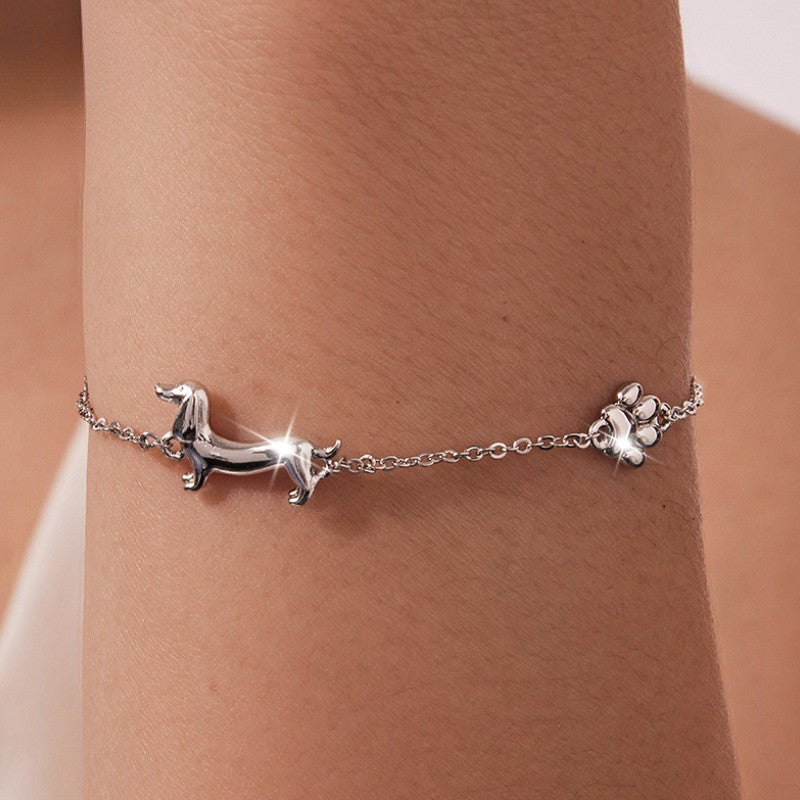 Dainty Dachshund Paw Bracelet