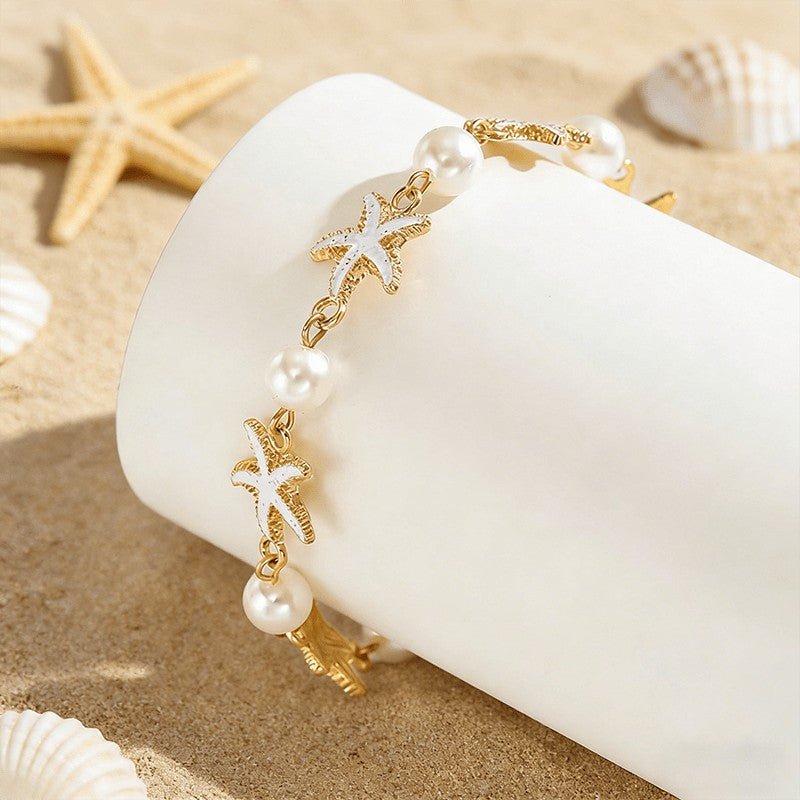 Dainty Starfish Pearl Anklet