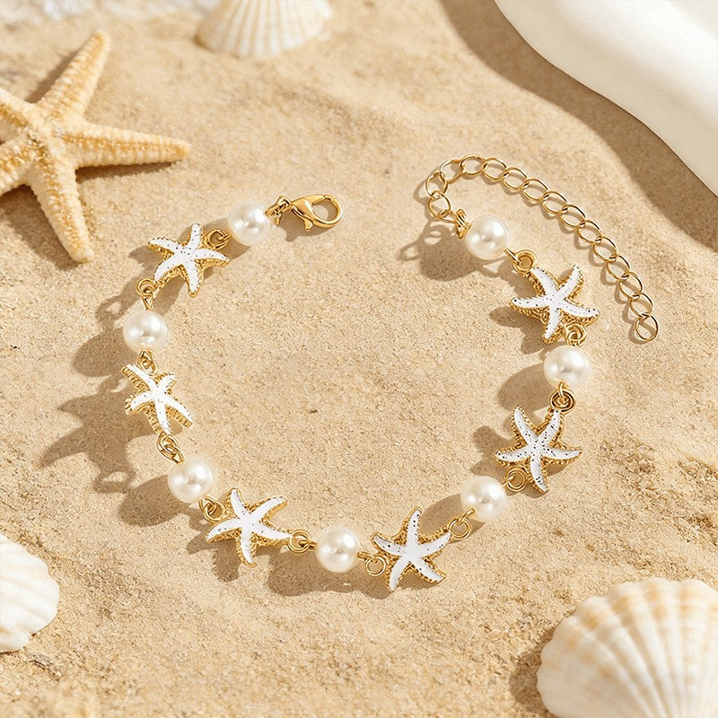 Dainty Starfish Pearl Anklet