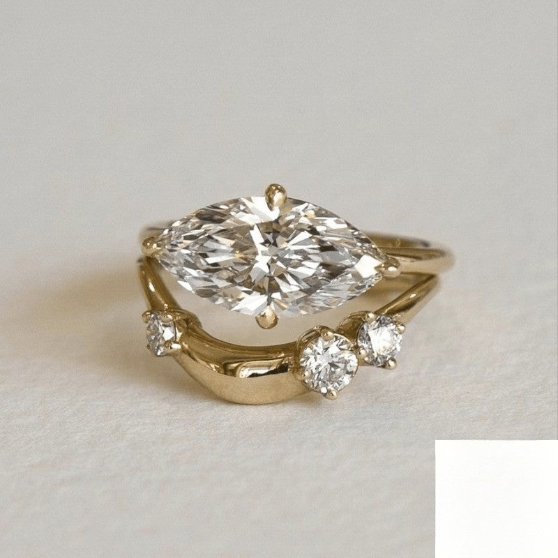 Elegant Marquise Split Band Ring