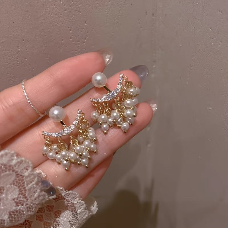 Elegant Vintage Pearl Chandelier Earrings