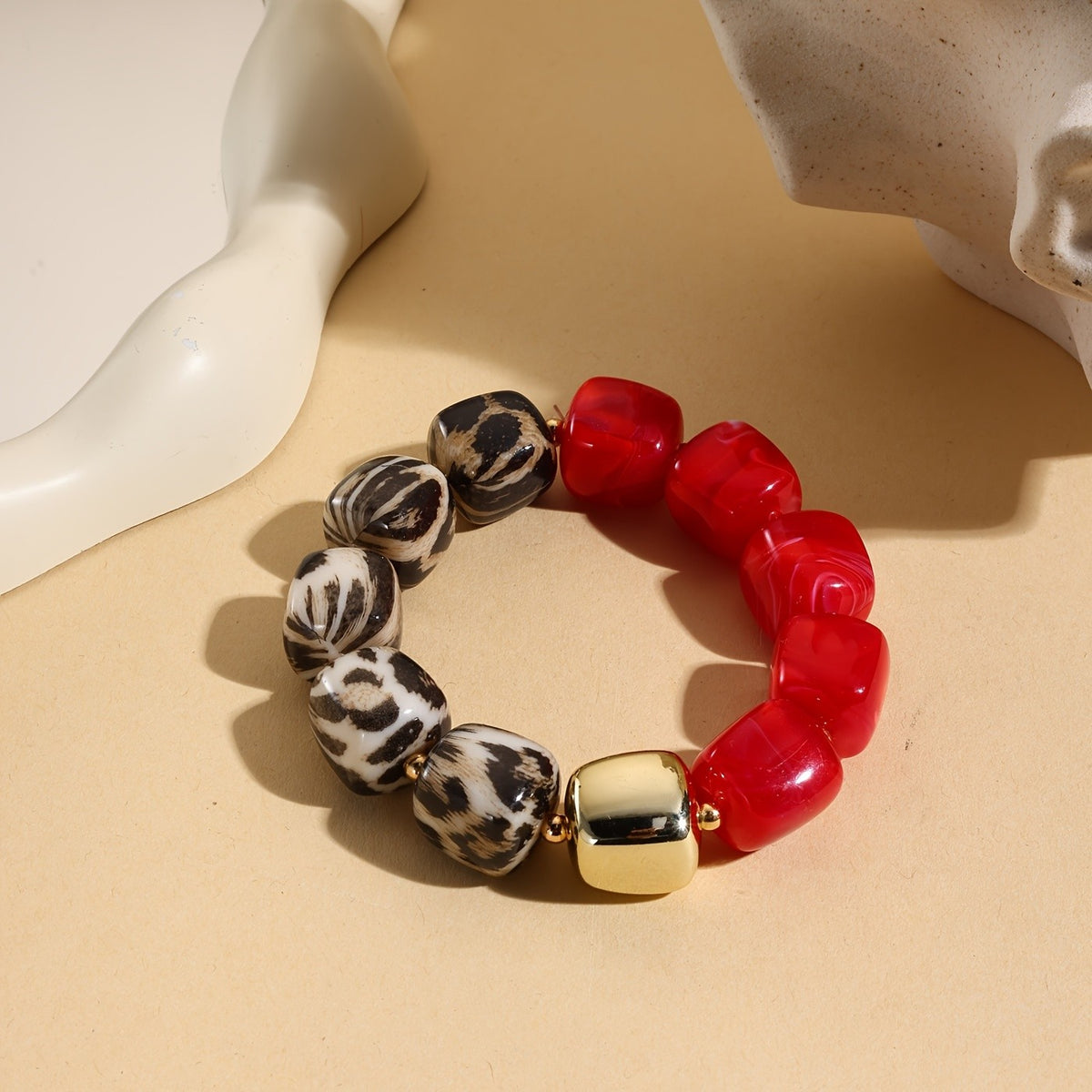Boho Leopard Print Resin Bracelet