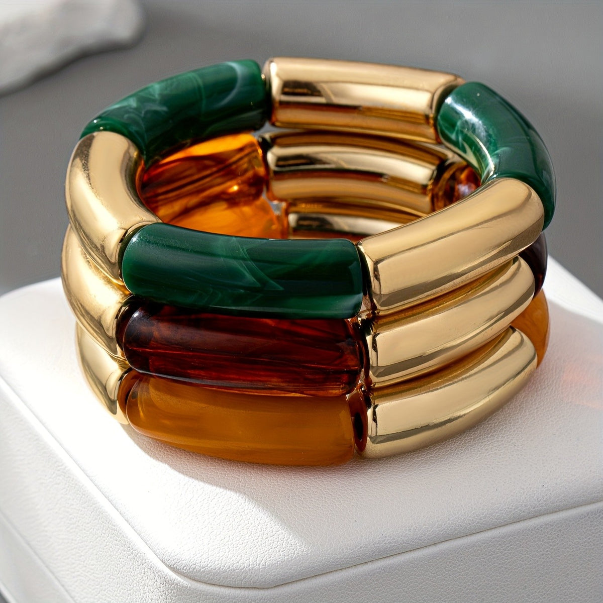 3pc Vintage Bamboo Joint Bangle Set