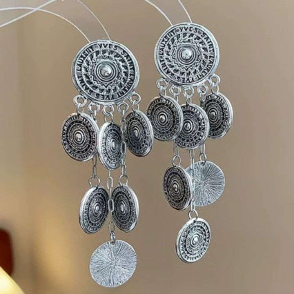 Boho Vintage Coin Drop Earrings