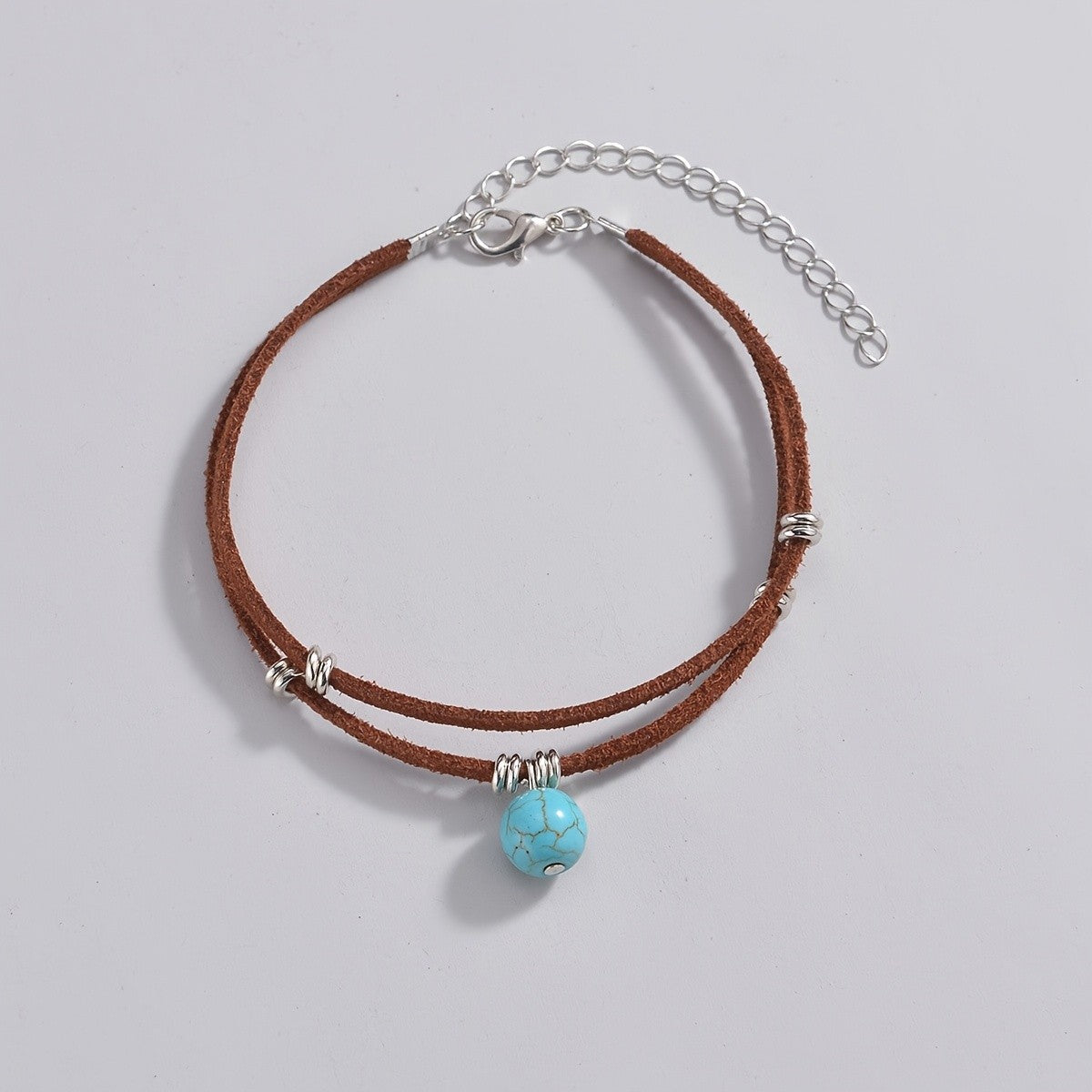 Boho Turquoise Double Layer Anklet