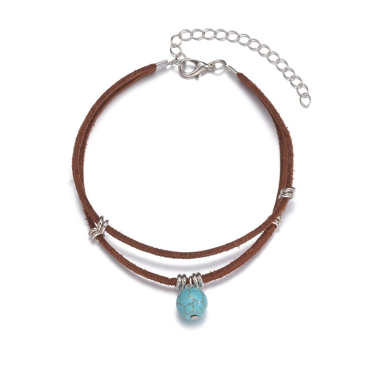 Boho Turquoise Double Layer Anklet