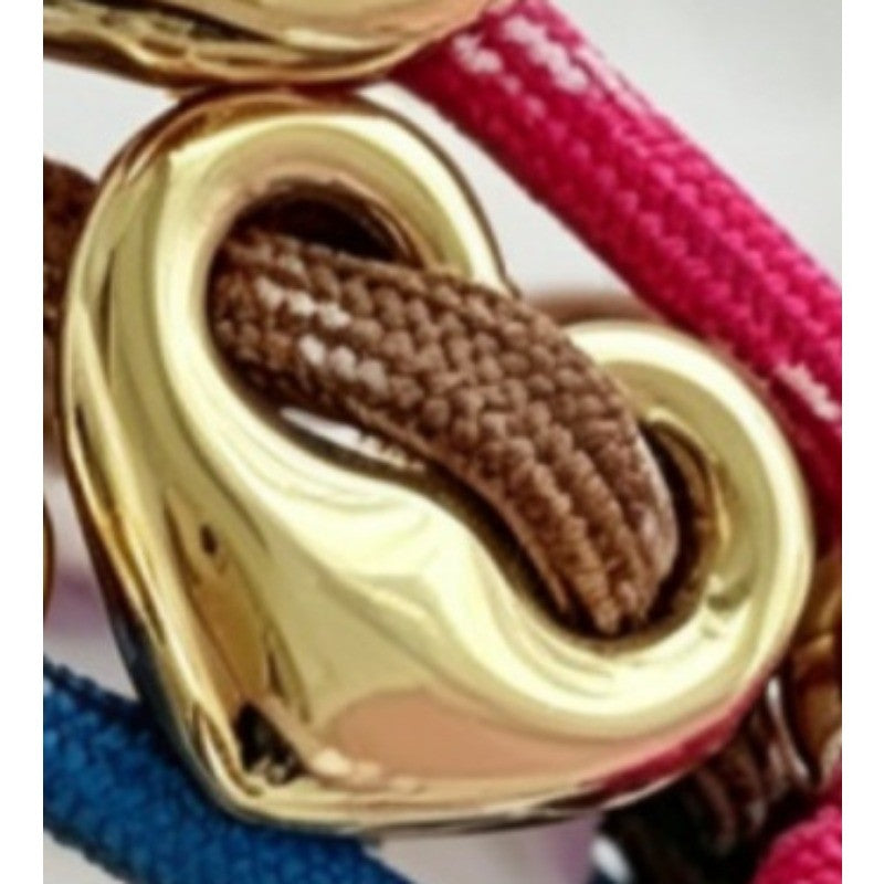 18k Boho Multi-Color Braided Heart Bracelet Set
