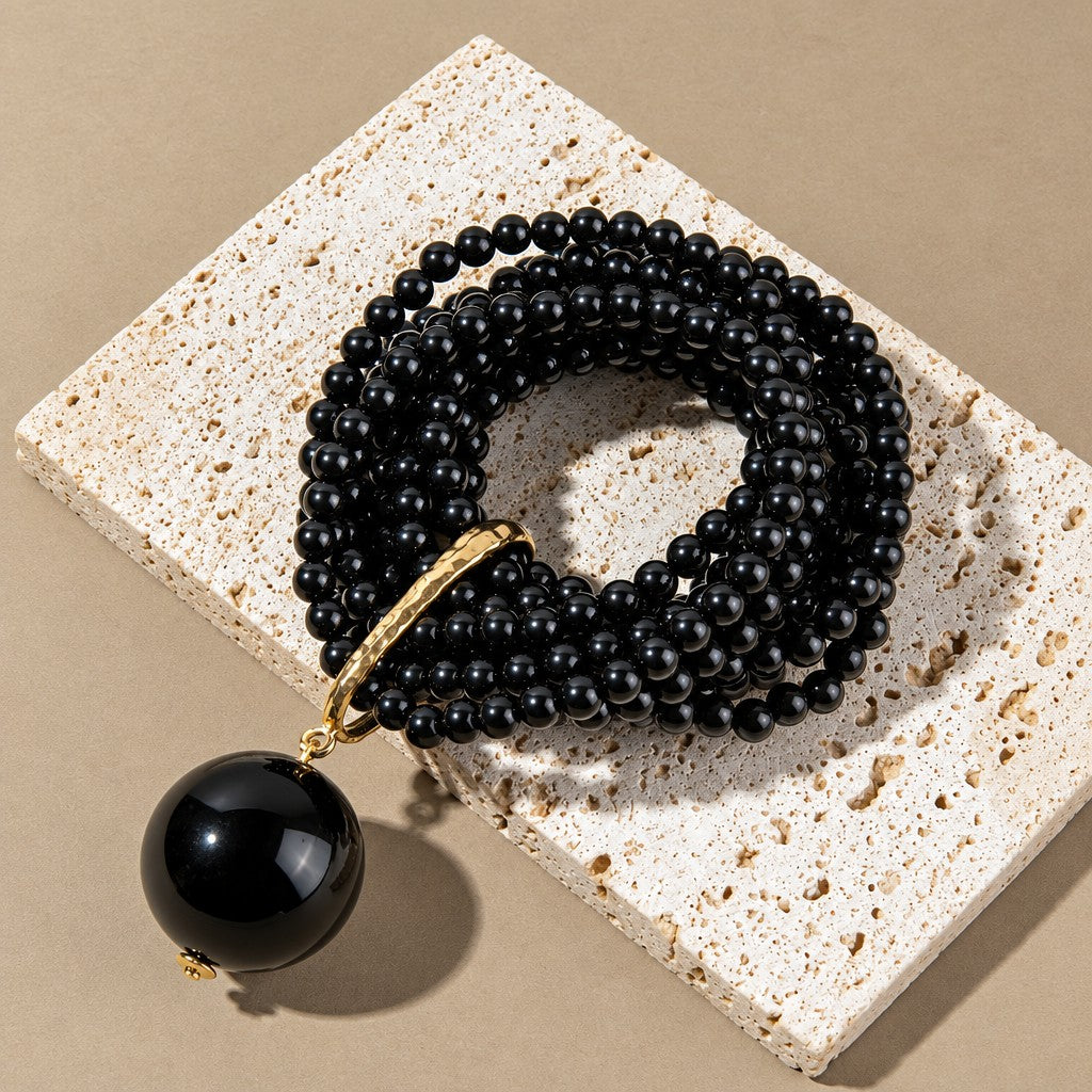 Boho Layered Faux Pearl Wrap Bracelet