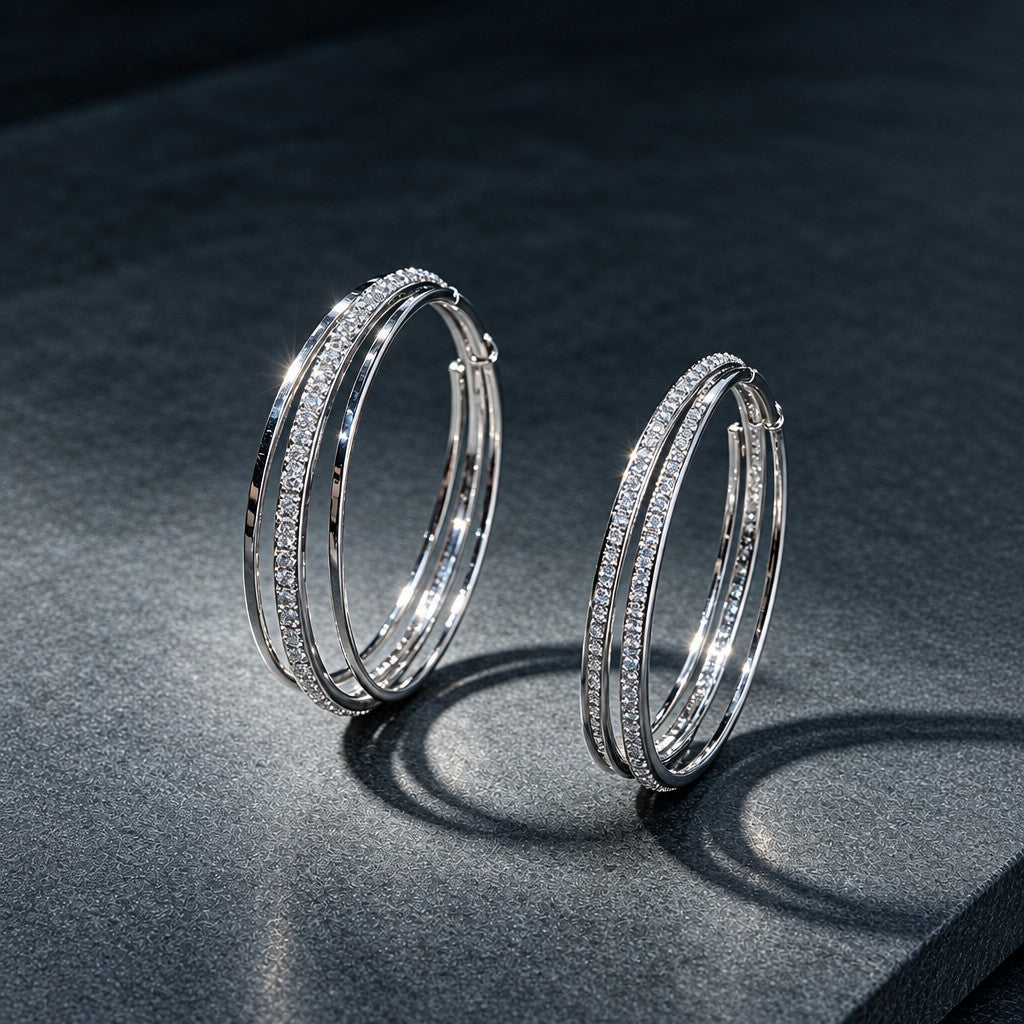 Elegant Triple Hoop Earrings