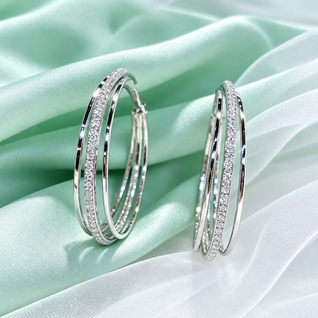 Elegant Triple Hoop Earrings
