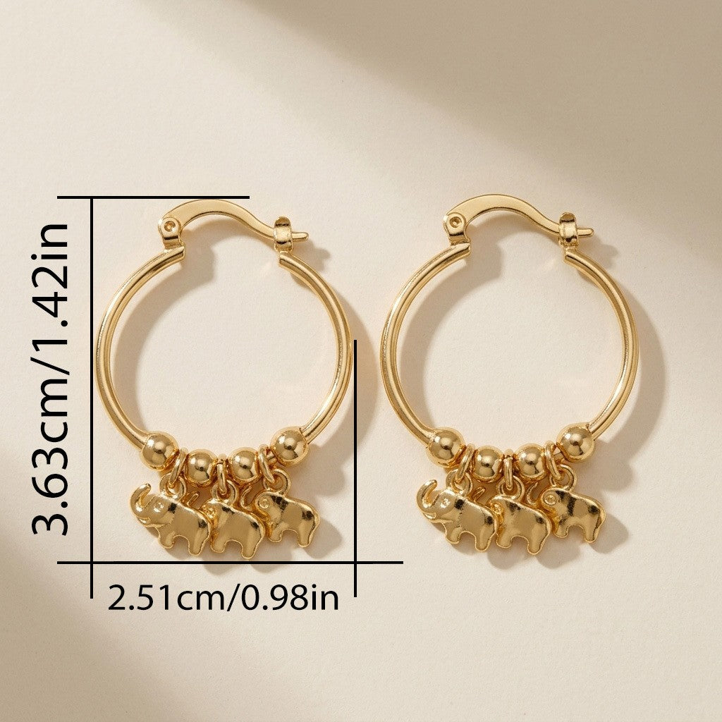 14k Dainty Elephant Huggie Hoop Earrings