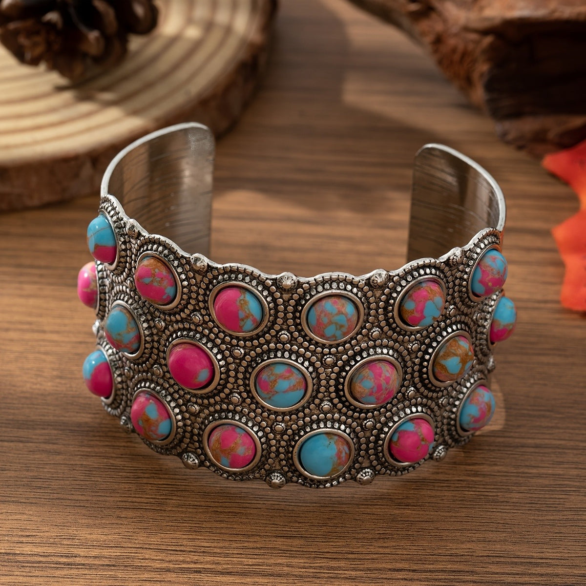 Boho Vintage Turquoise Cuff Bracelet