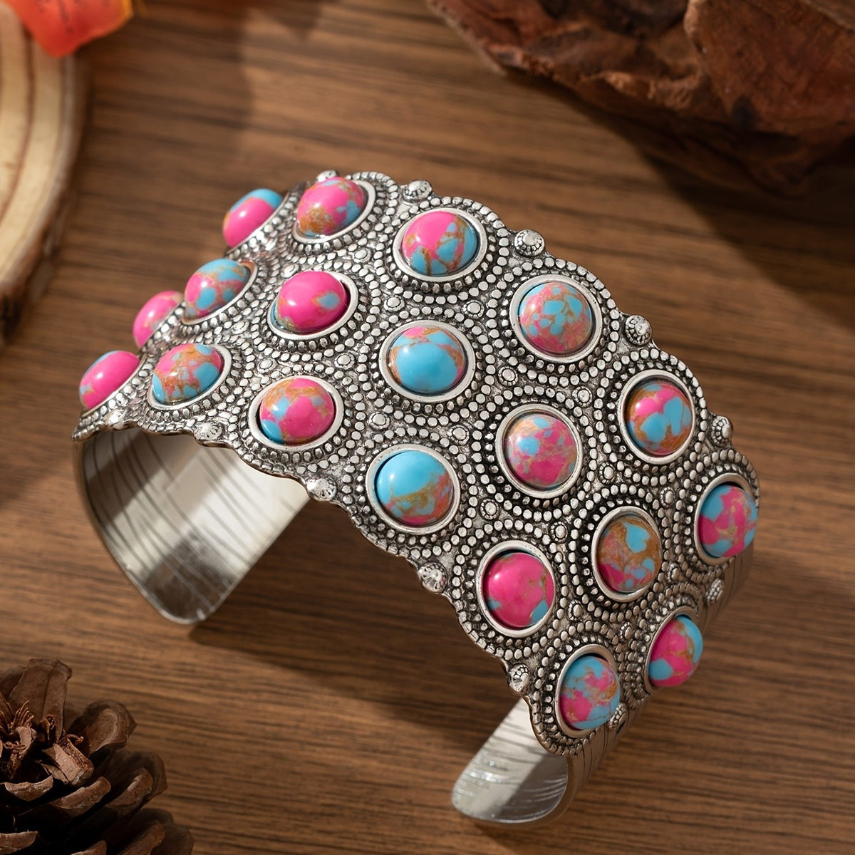 Boho Vintage Turquoise Cuff Bracelet