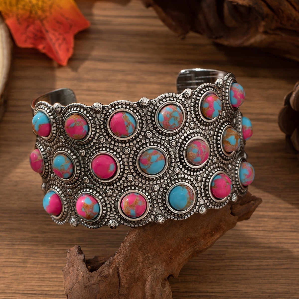 Boho Vintage Turquoise Cuff Bracelet