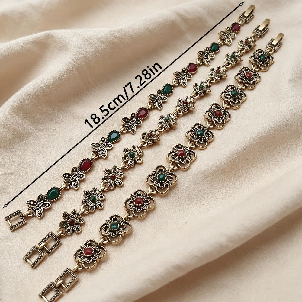 Vintage Boho Floral Bracelet Set