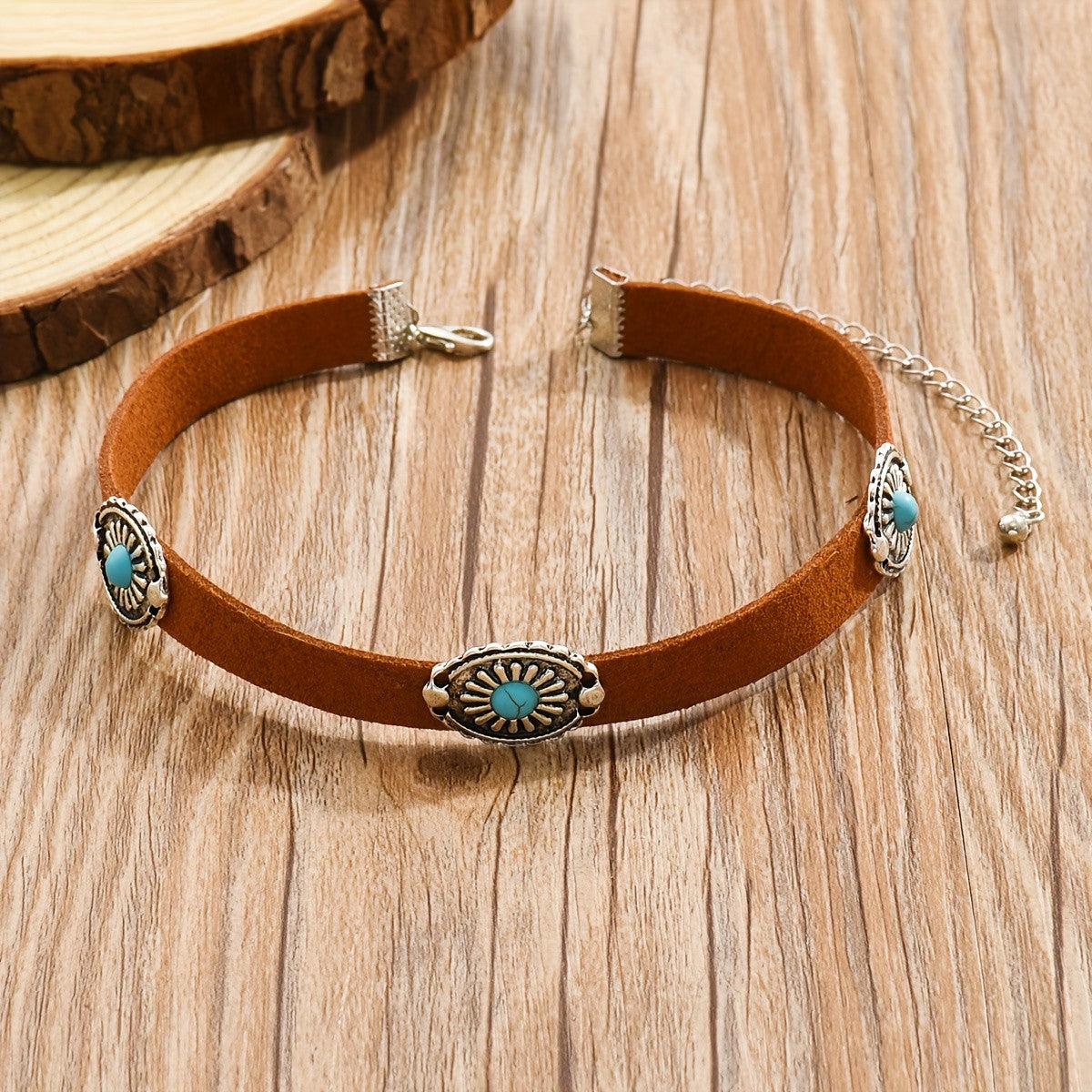 Boho Vintage Turquoise Concho Choker