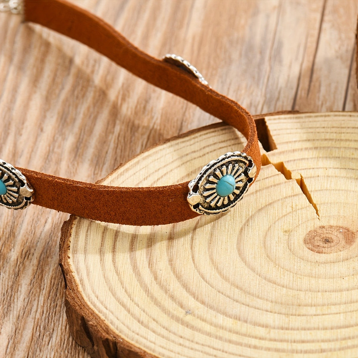 Boho Vintage Turquoise Concho Choker