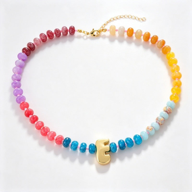 18k Boho Layered Natural Stone Love Necklace