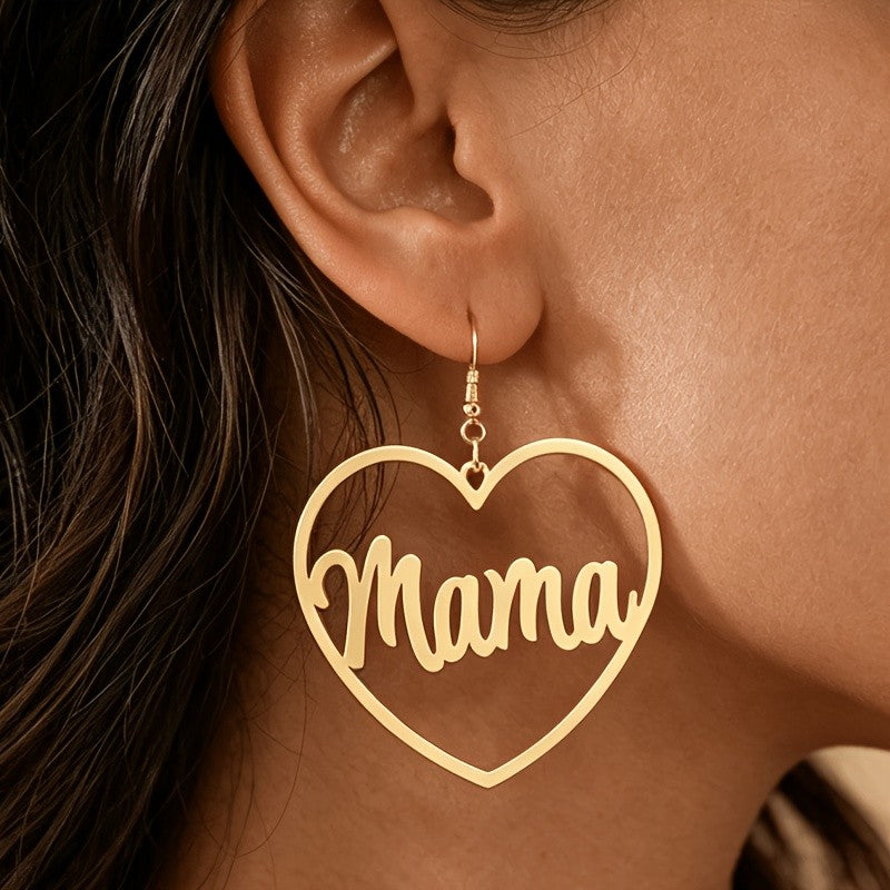 18k Dainty Custom Name Heart Earrings