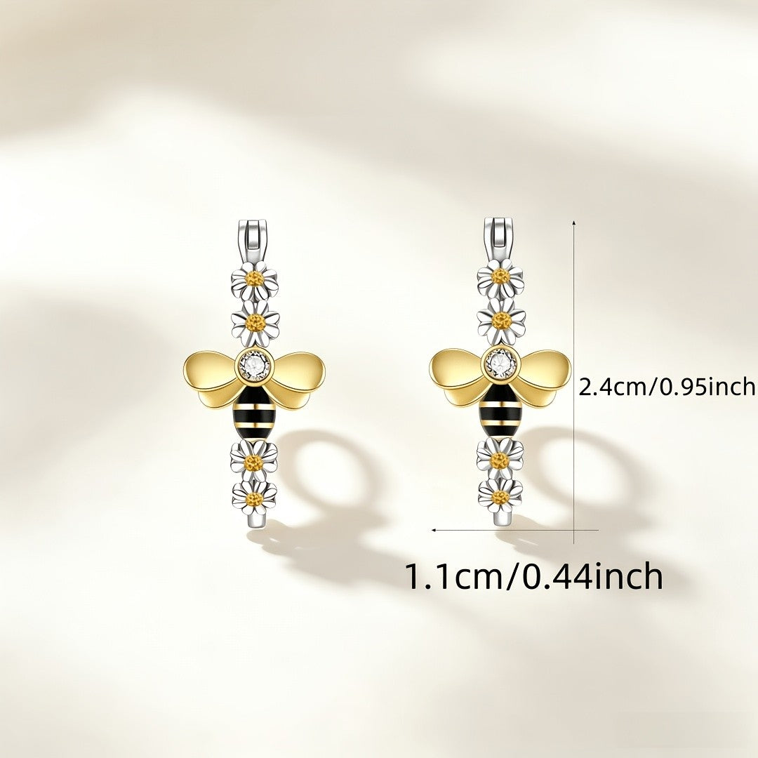 Boho Bee And Daisy Hoop Earrings