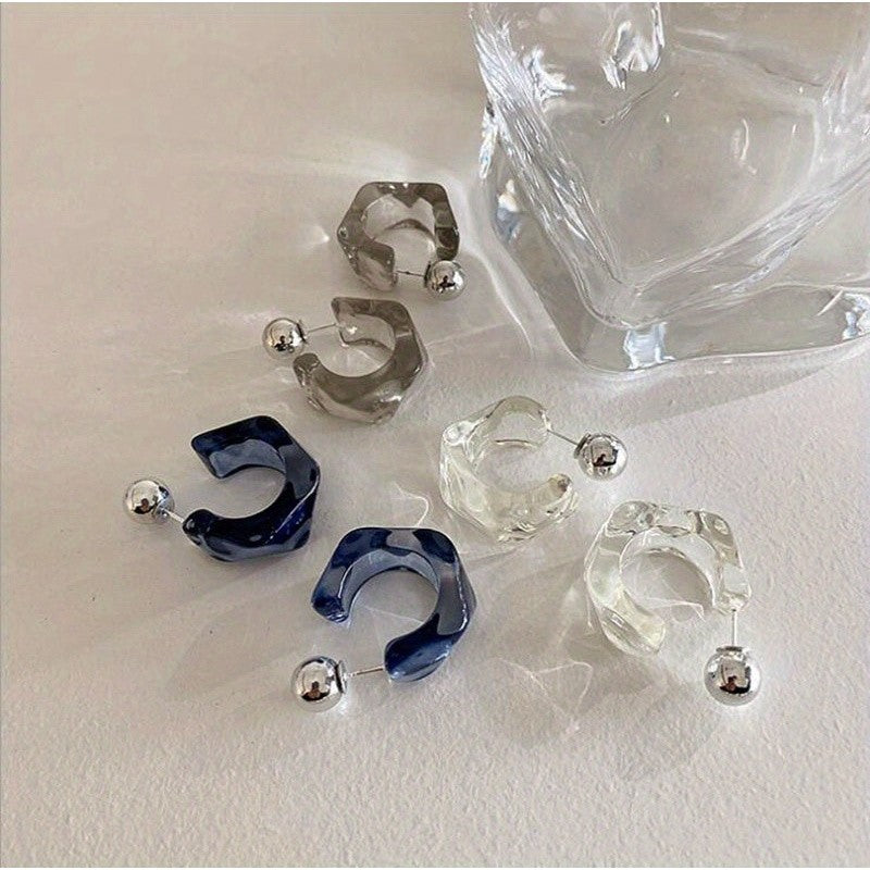 Elegant Blue Acrylic Drop Earrings