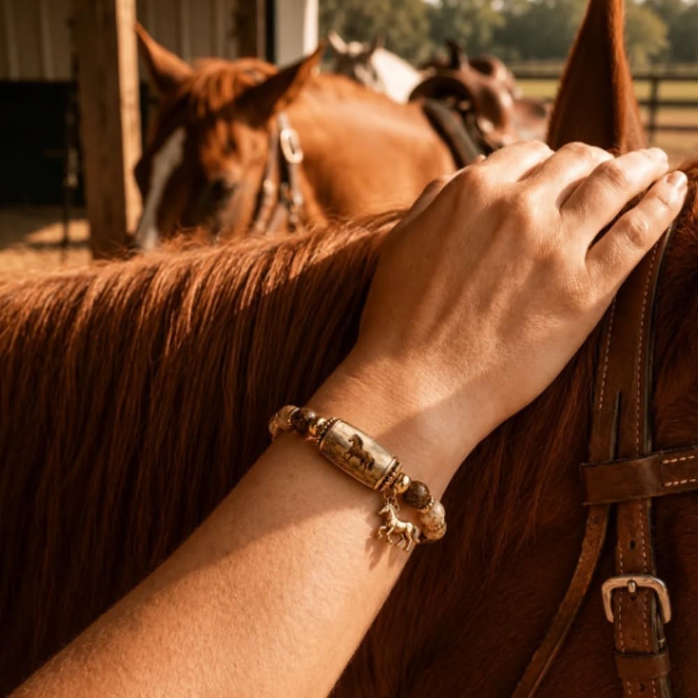 Boho Vintage Horse Bead Bracelet