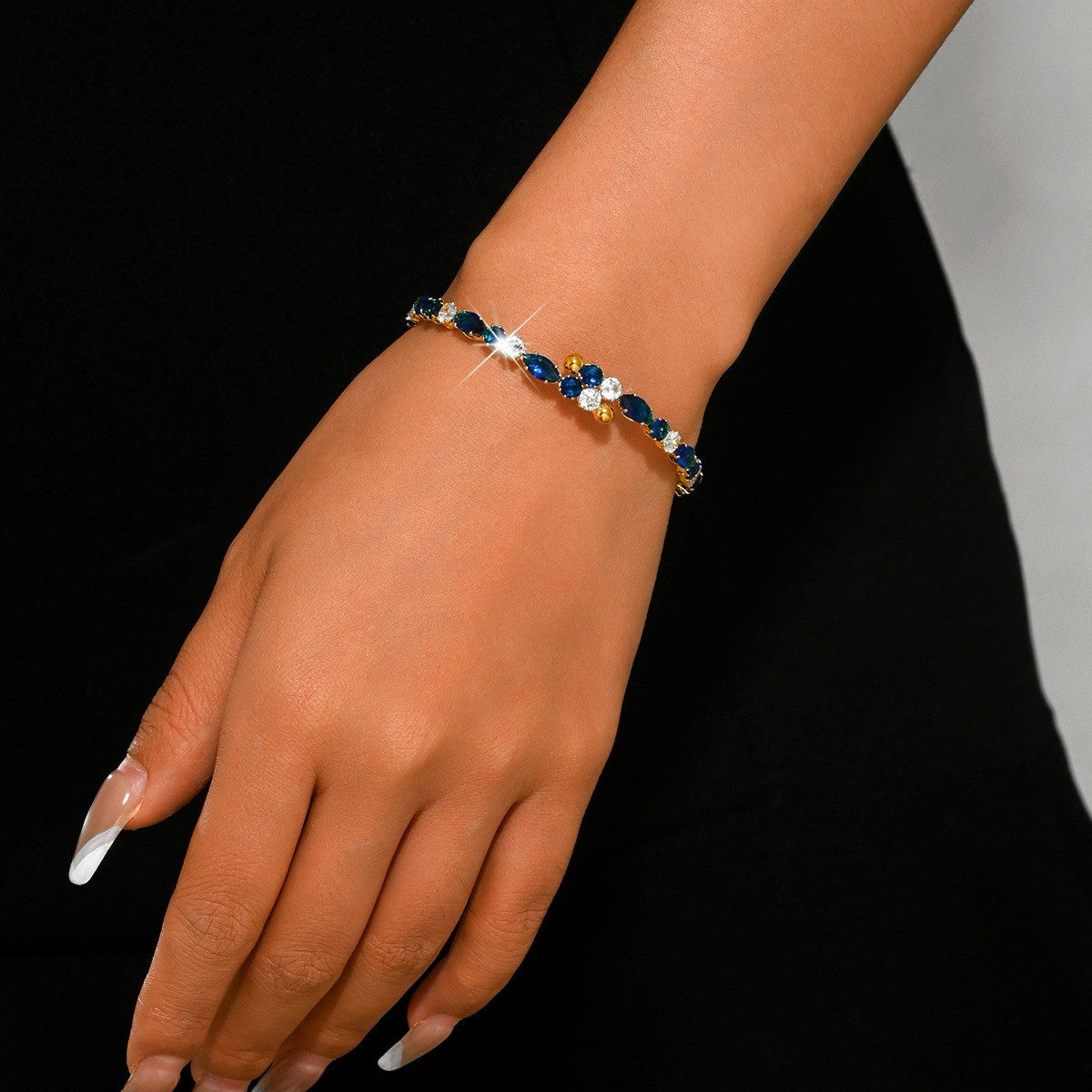 Elegant Blue Crystal Bracelet