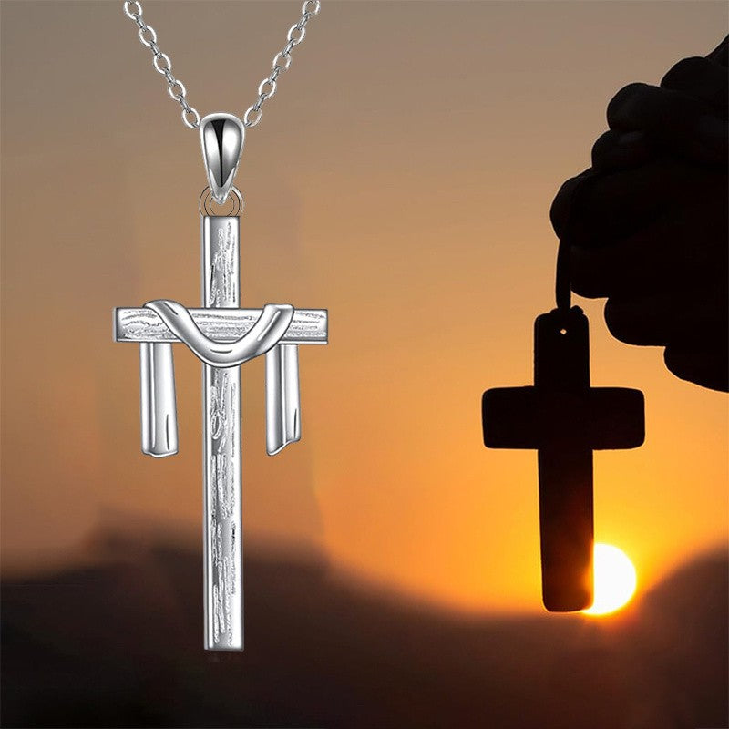 Elegant Wrapped Cross Pendant Necklace