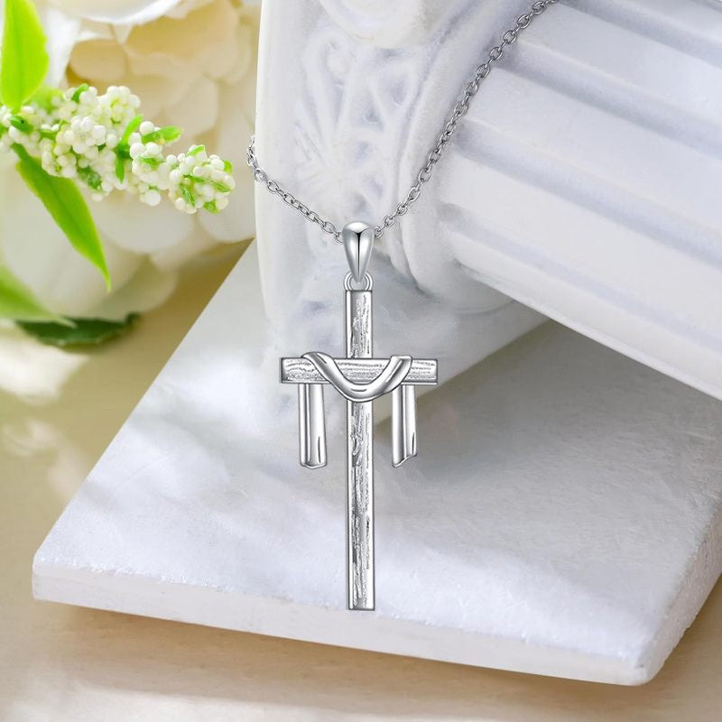 Elegant Wrapped Cross Pendant Necklace