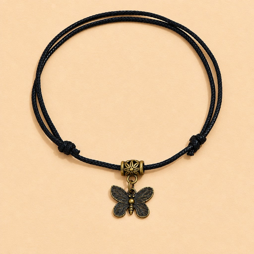 Boho Dragonfly Braided Anklet