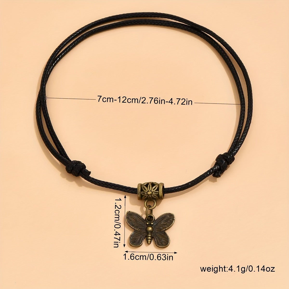 Boho Dragonfly Braided Anklet