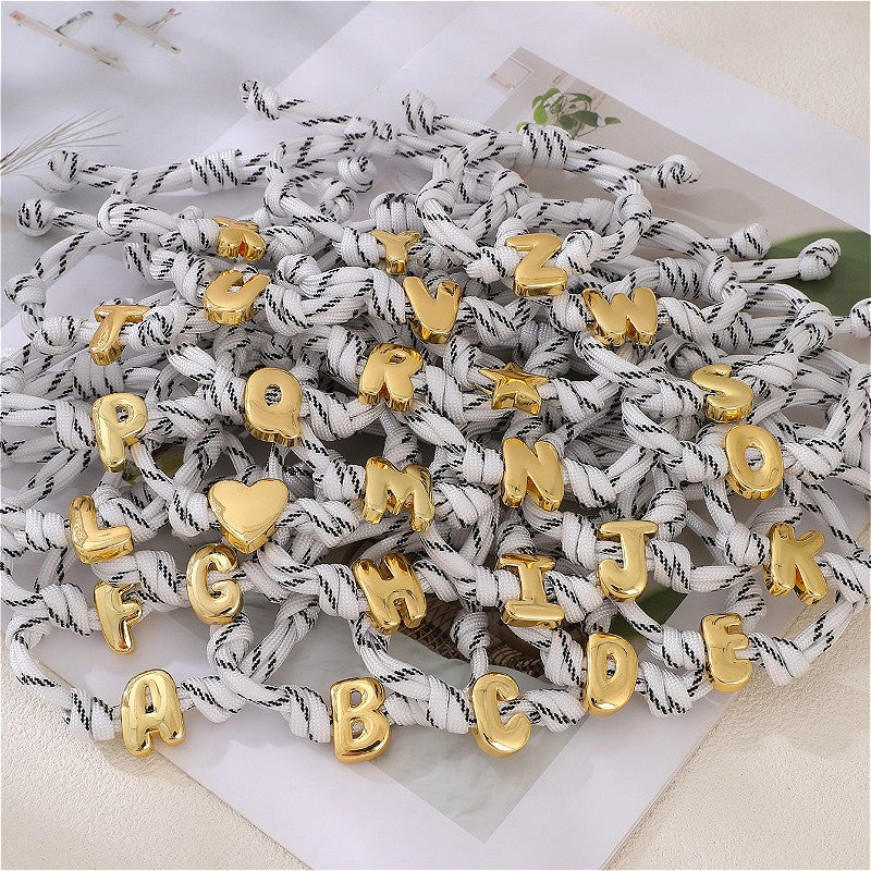 18k Boho Woven Knot Initial Bracelet