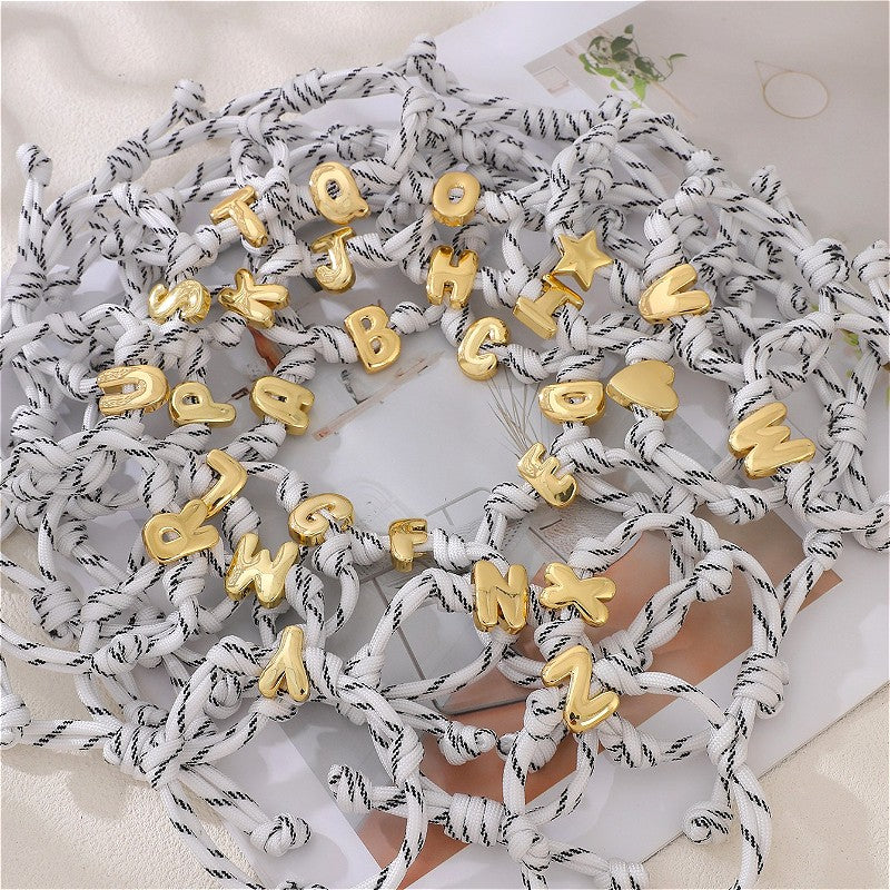 18k Boho Woven Knot Initial Bracelet
