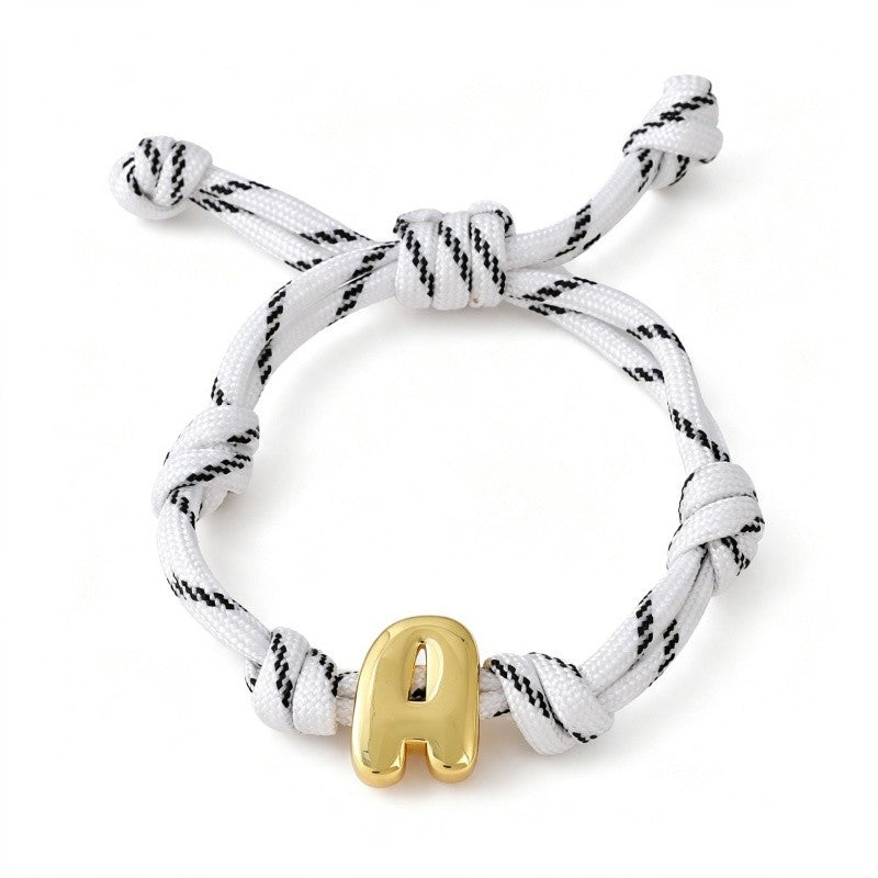 18k Boho Woven Knot Initial Bracelet