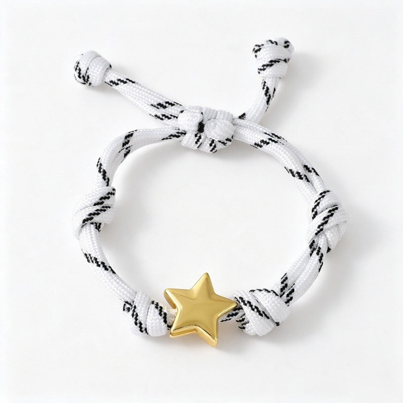 18k Boho Woven Knot Initial Bracelet