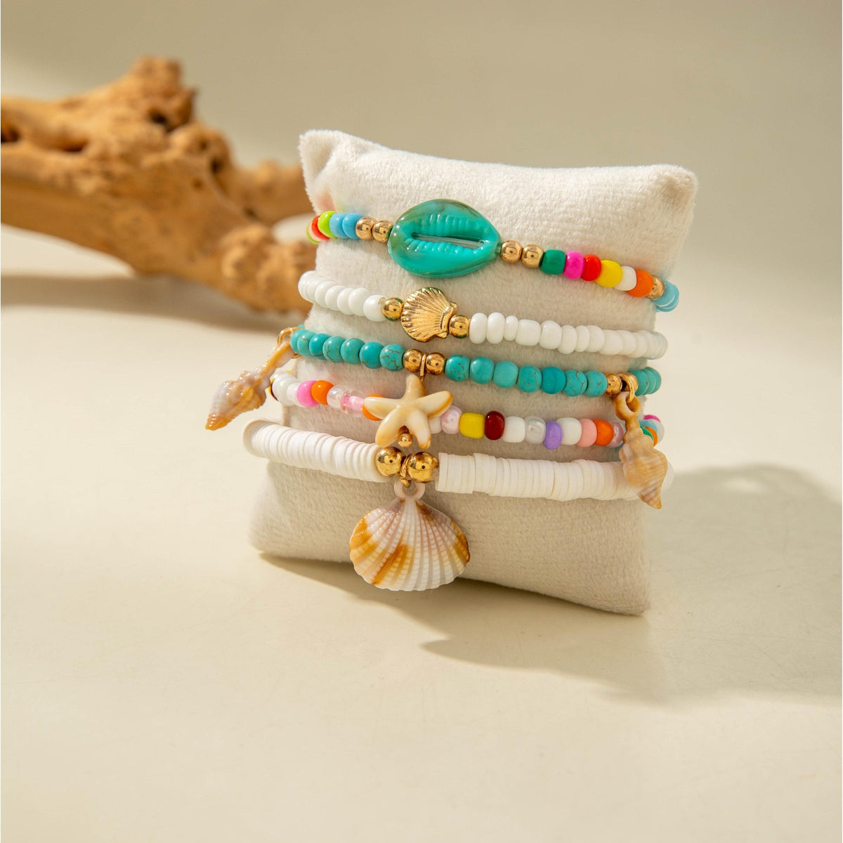 Boho Multi-Layer Shell & Starfish Anklet Set